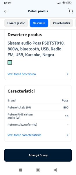 Vand sistem audio Poss 810